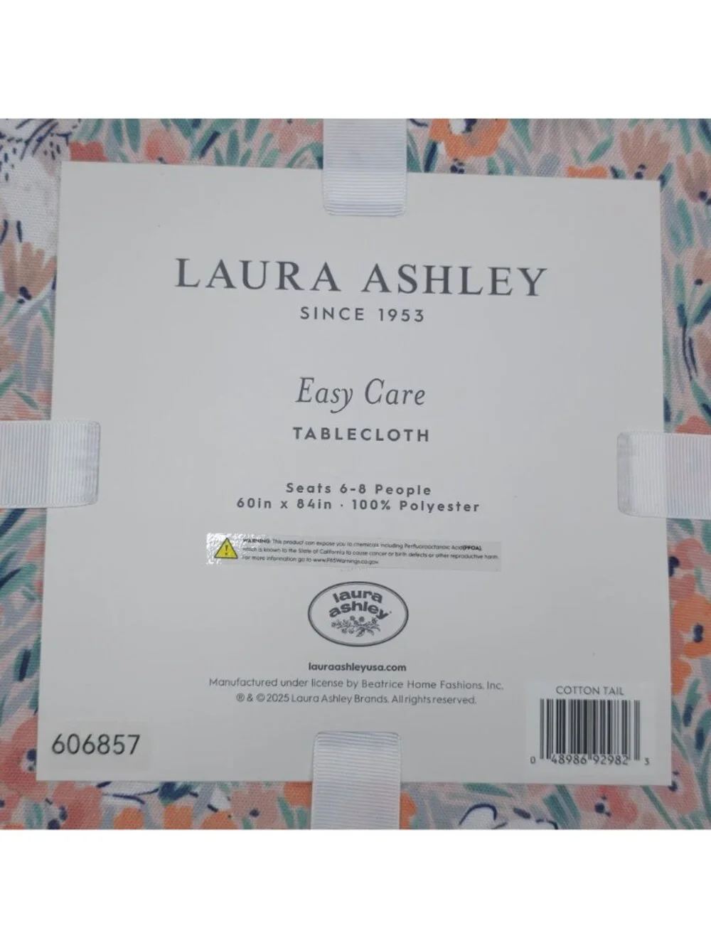 Laura Ashley Easy Care Polyester Tablecloth 60